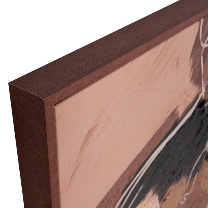 Side detail of the Terra Muse painting showing the PS frame and textured painted canvas surface