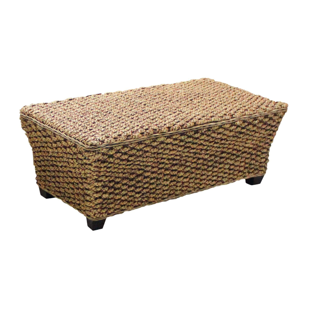 Front view of Tetiarora water hyacinth coffee table with flared sides