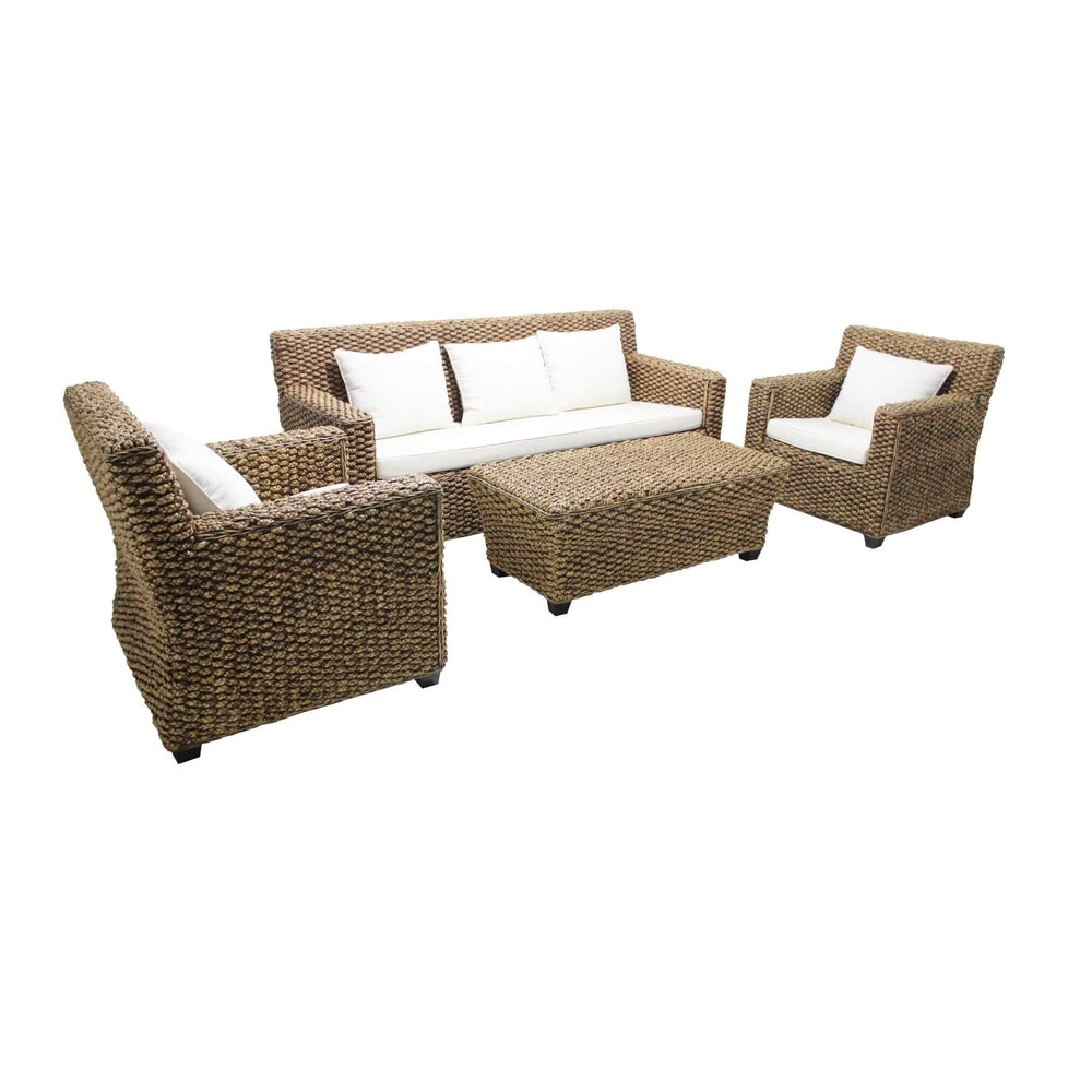 Tetiarora coffee table styled with matching water hyacinth seating set
