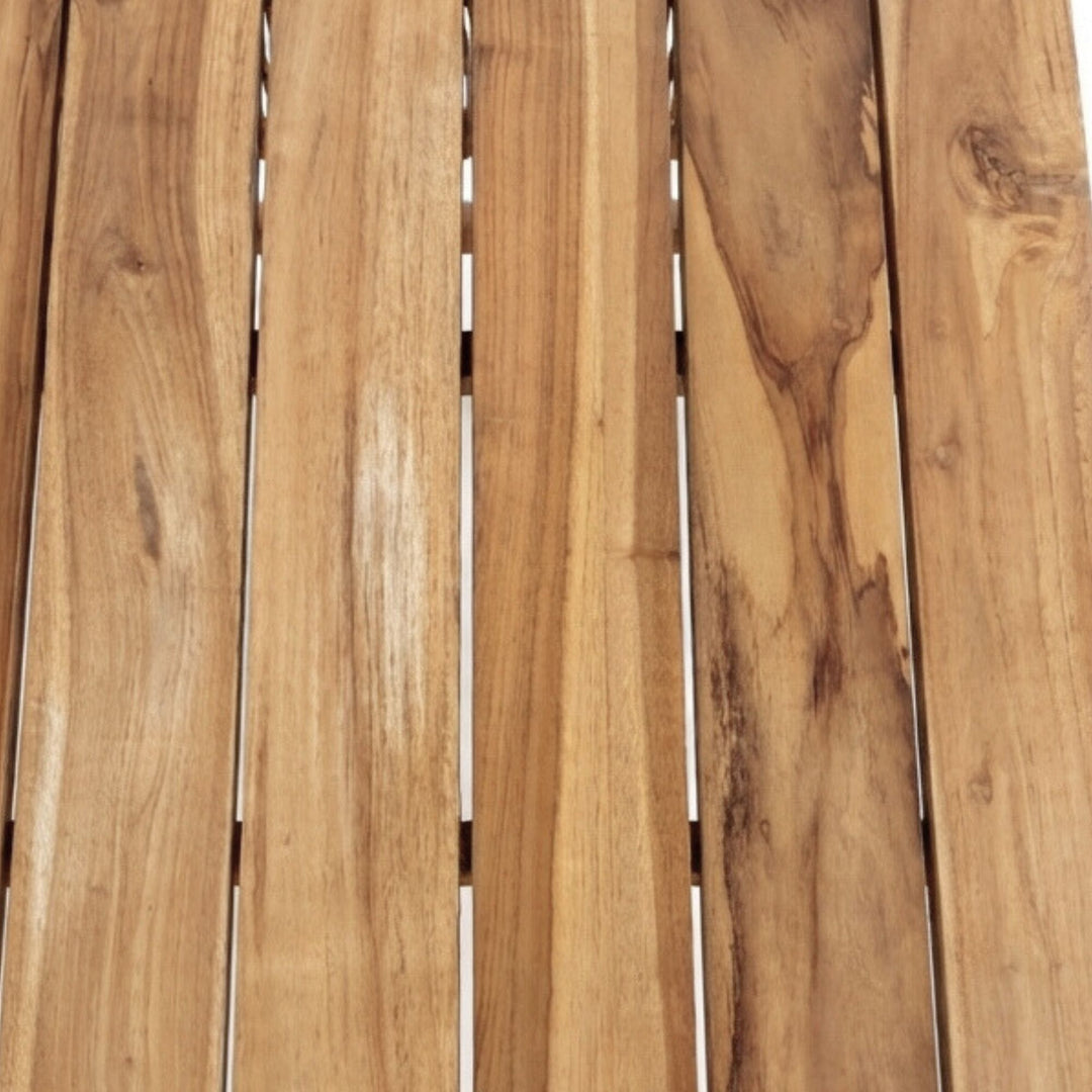 Detail view of Thai Fiber Coffee Table woven fiber panel showcasing texture and craftsmanship.