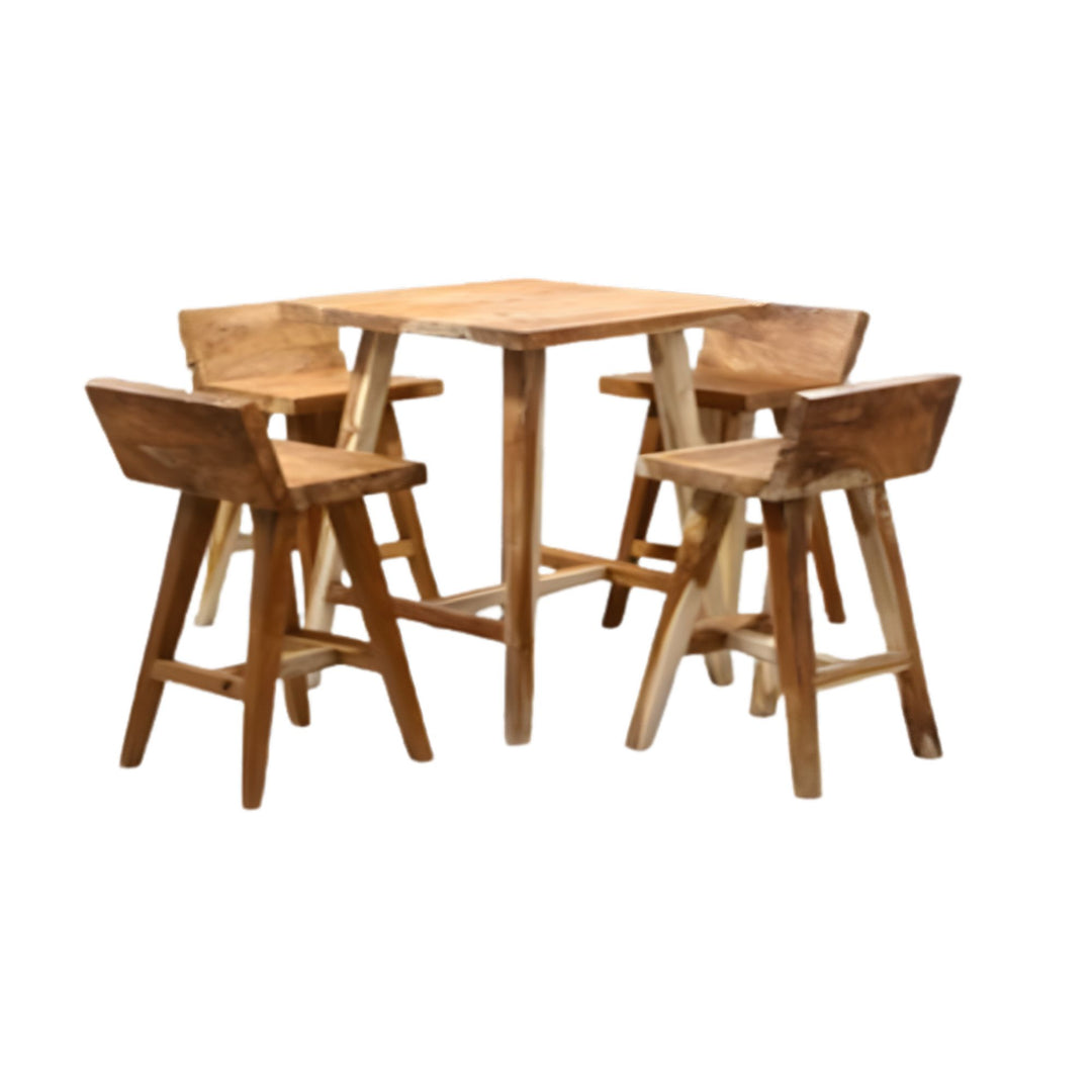 Teak Thailand Bar Stool on a white background