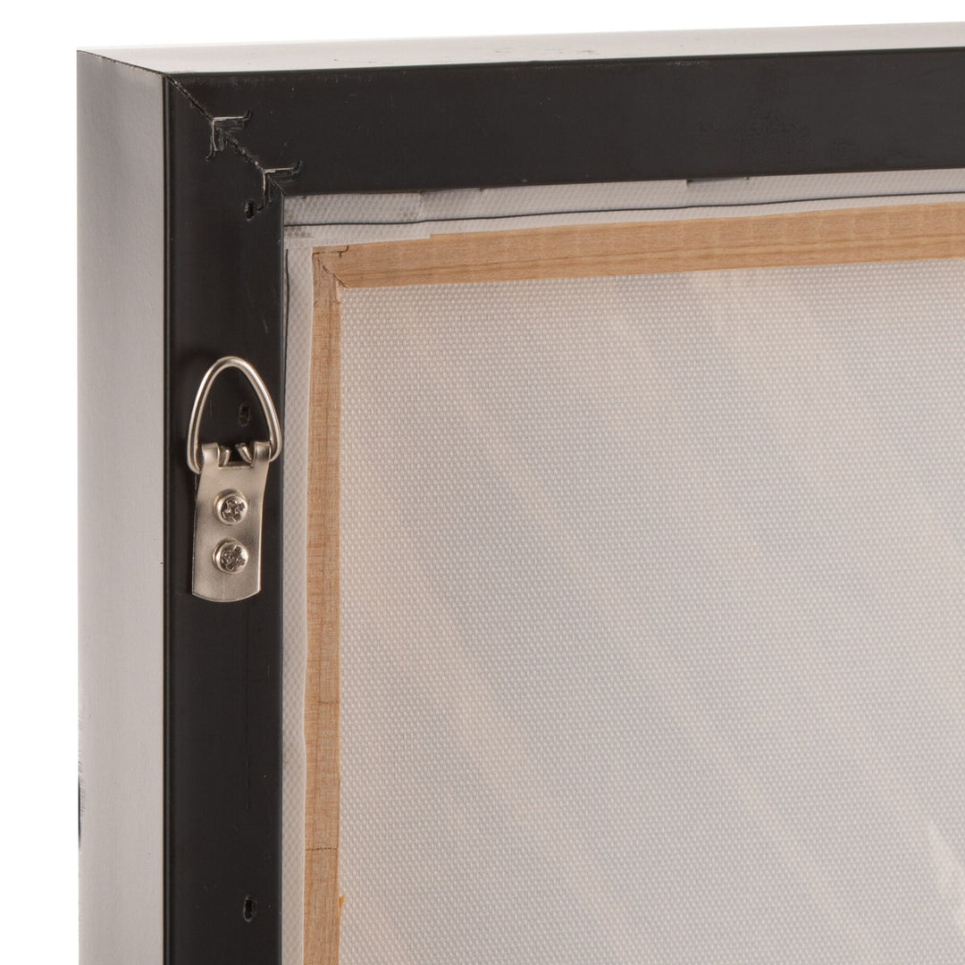 Back view of the Tomasa Painting showing hanging hardware and canvas structure.