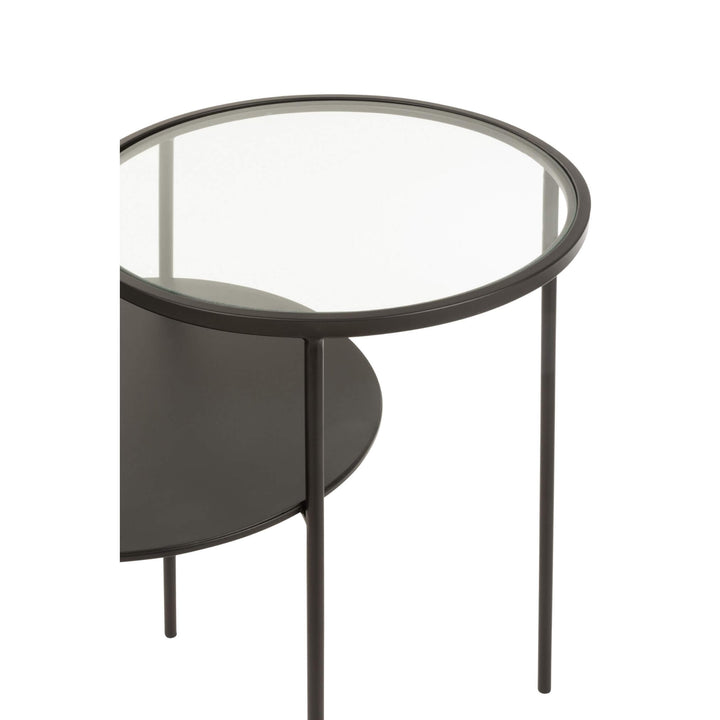Side profile of Twin Side Table with slim black frame