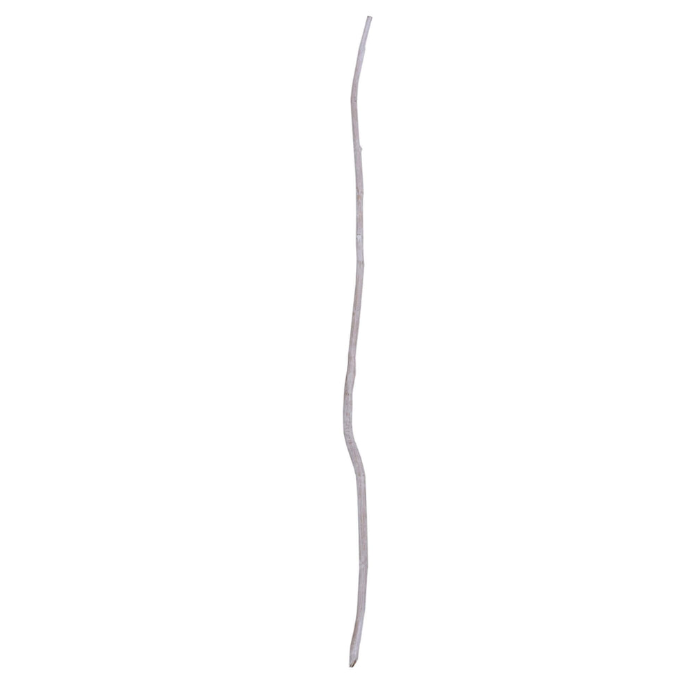 Single teak branch with whitewash finish showing organic shape and natural texture.
