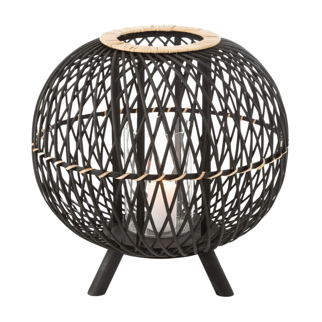 Ukulha bamboo lanterns illuminated, creating warm ambient glow