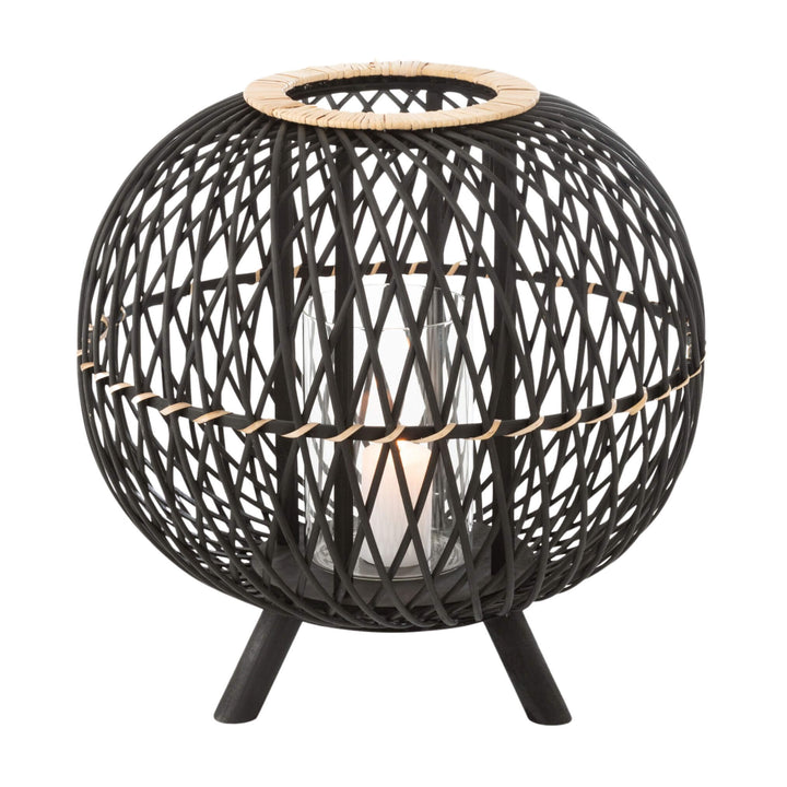 Ukulha bamboo lanterns illuminated, creating warm ambient glow