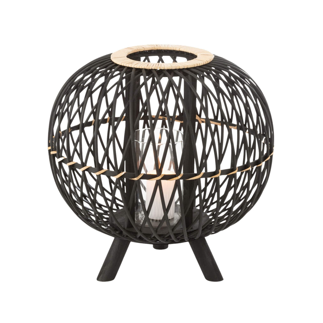 Ukulha bamboo lanterns illuminated, creating warm ambient glow