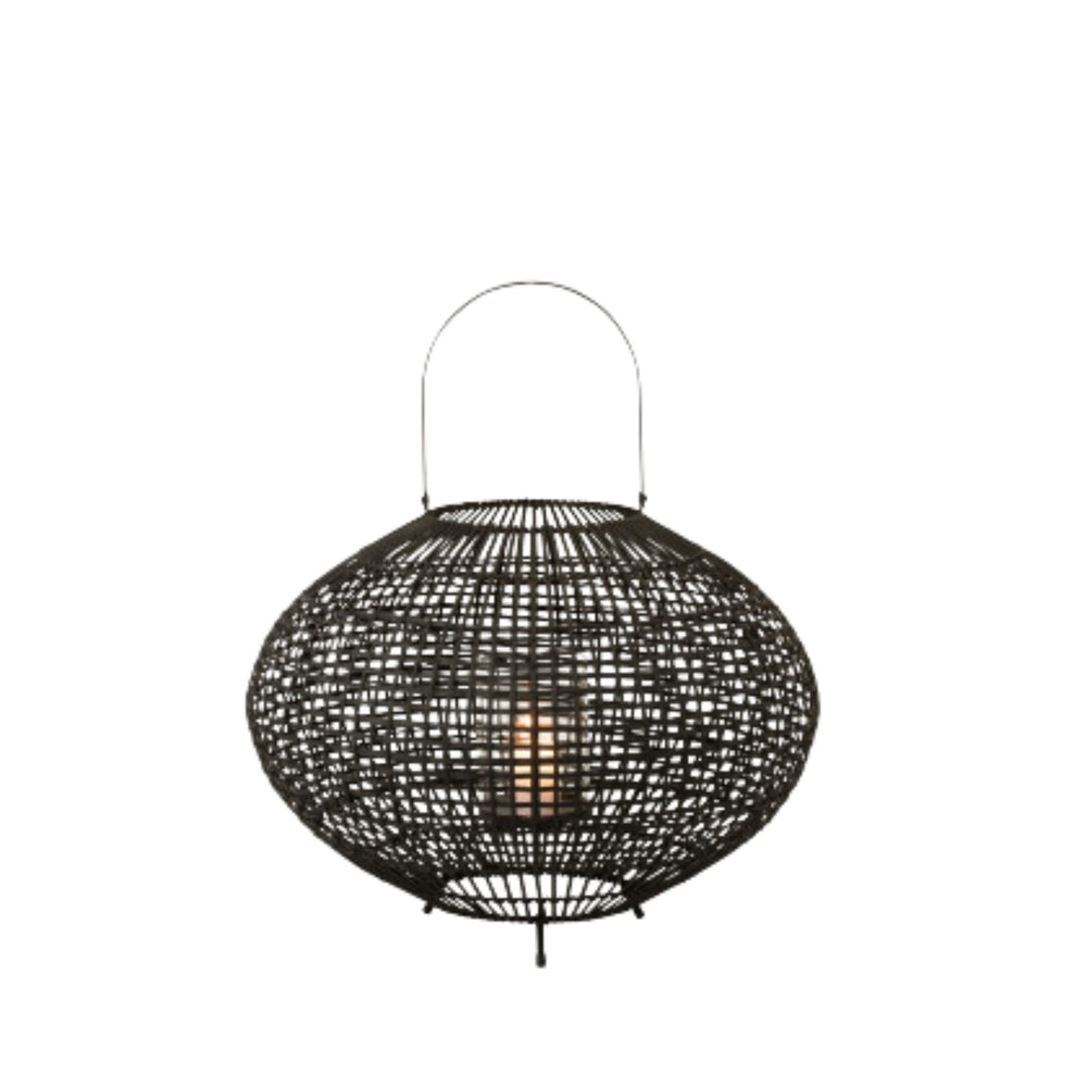 Side view of the Ulov lantern emphasizing the open weave and internal light space.