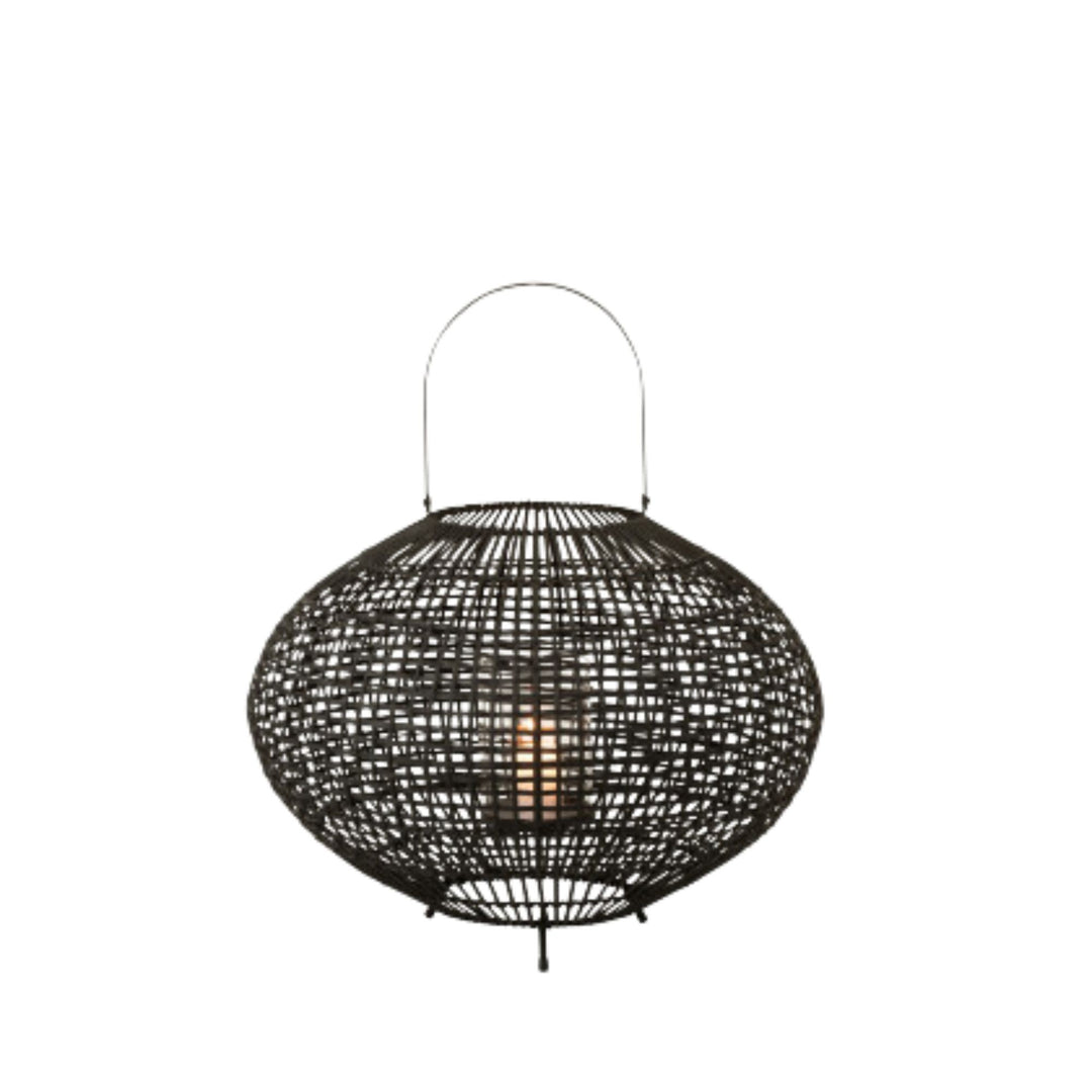 Side view of the Ulov lantern emphasizing the open weave and internal light space.