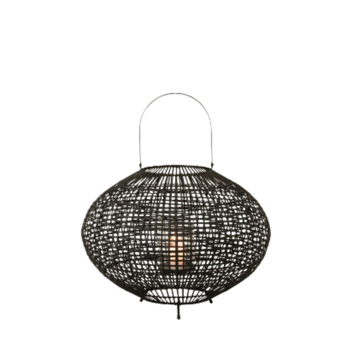 Side view of the Ulov lantern emphasizing the open weave and internal light space.