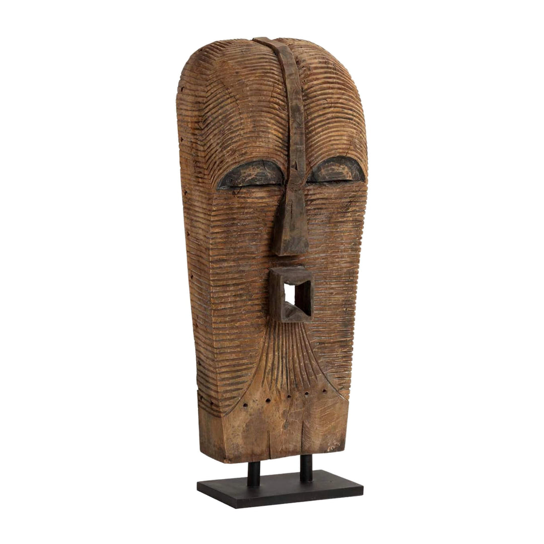 Unkulunkulu wooden sculpture hand-carved from Mindi wood with tribal design.