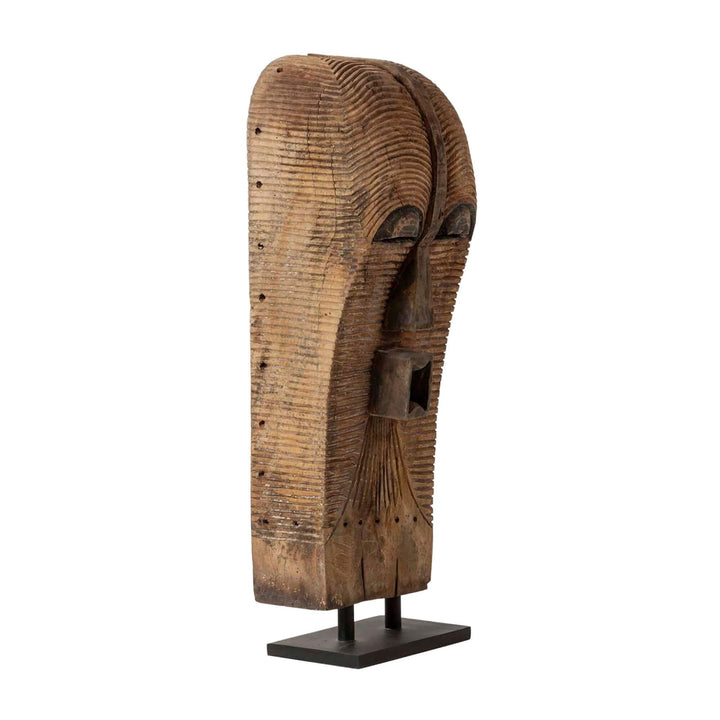 Unkulunkulu wooden sculpture hand-carved from Mindi wood with tribal design.