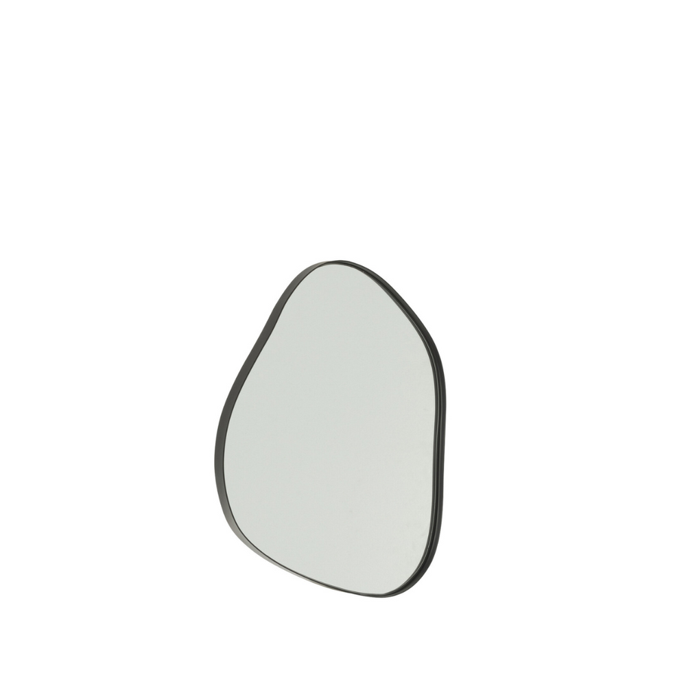 Small Utara Iron Mirror with black frames in organic shapes.