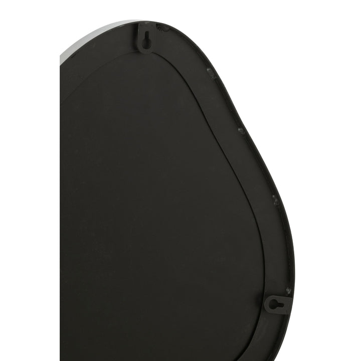 Back view of Utara Iron Mirror with wall-mount hook.