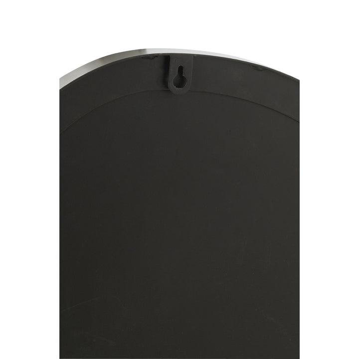 Back view of Utara Iron Mirror with wall-mount hook.