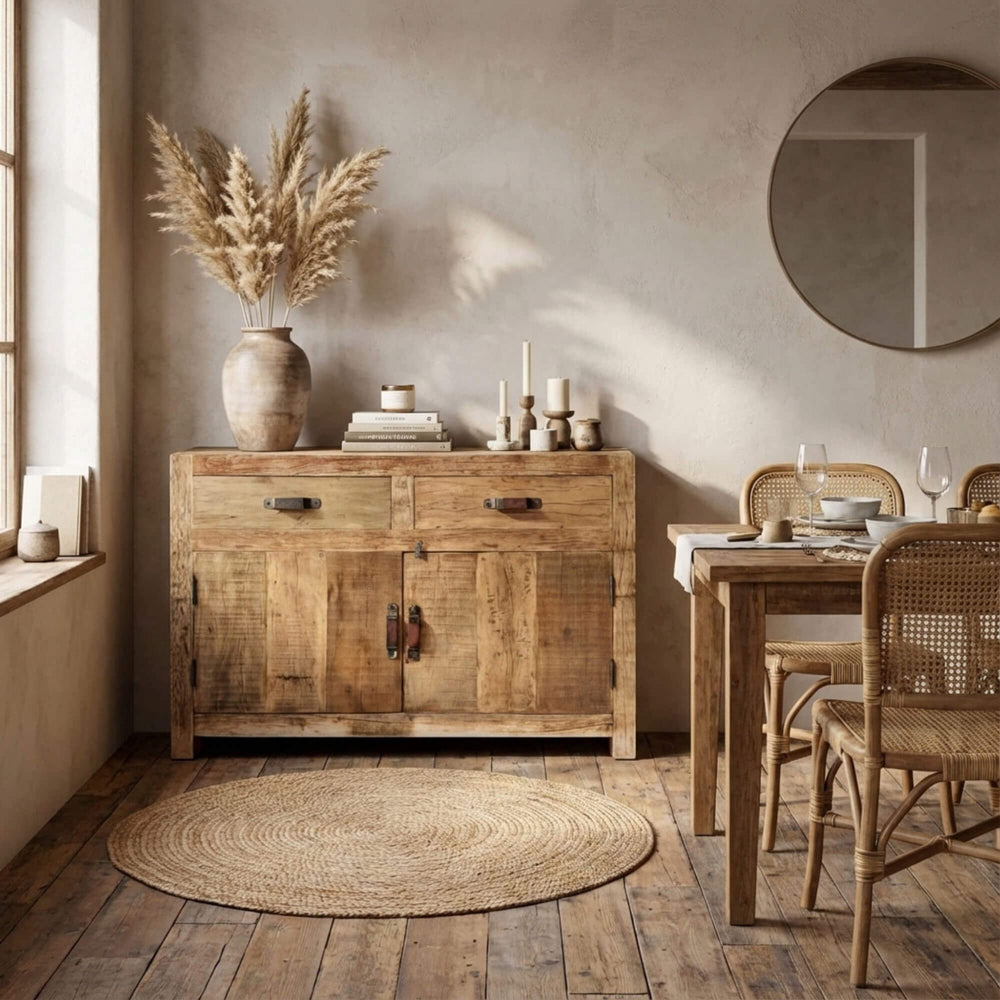 Styled interior scene featuring the Uttar buffet in a warm dining setting.