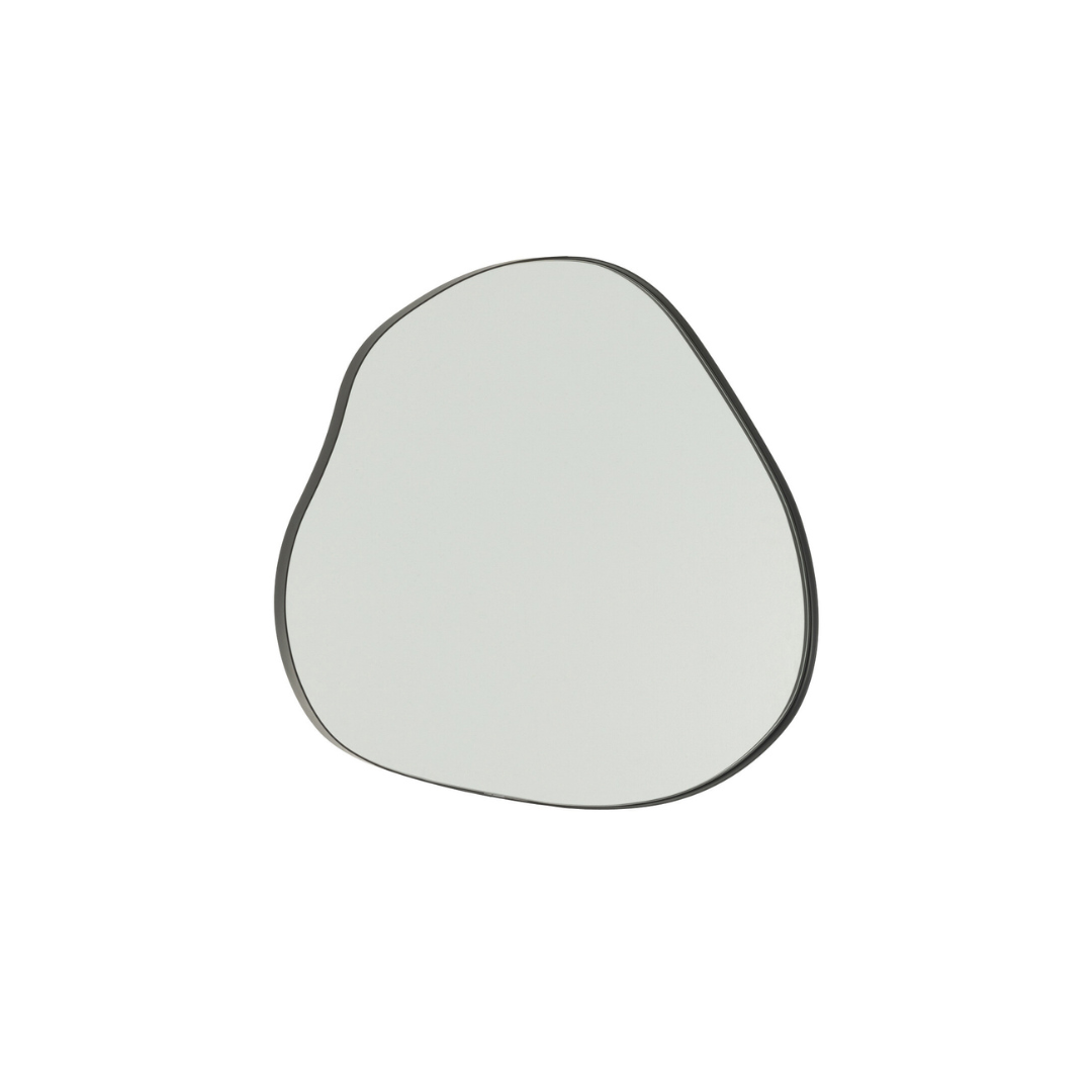 Medium Utara Iron Mirror with black frames in organic shapes.