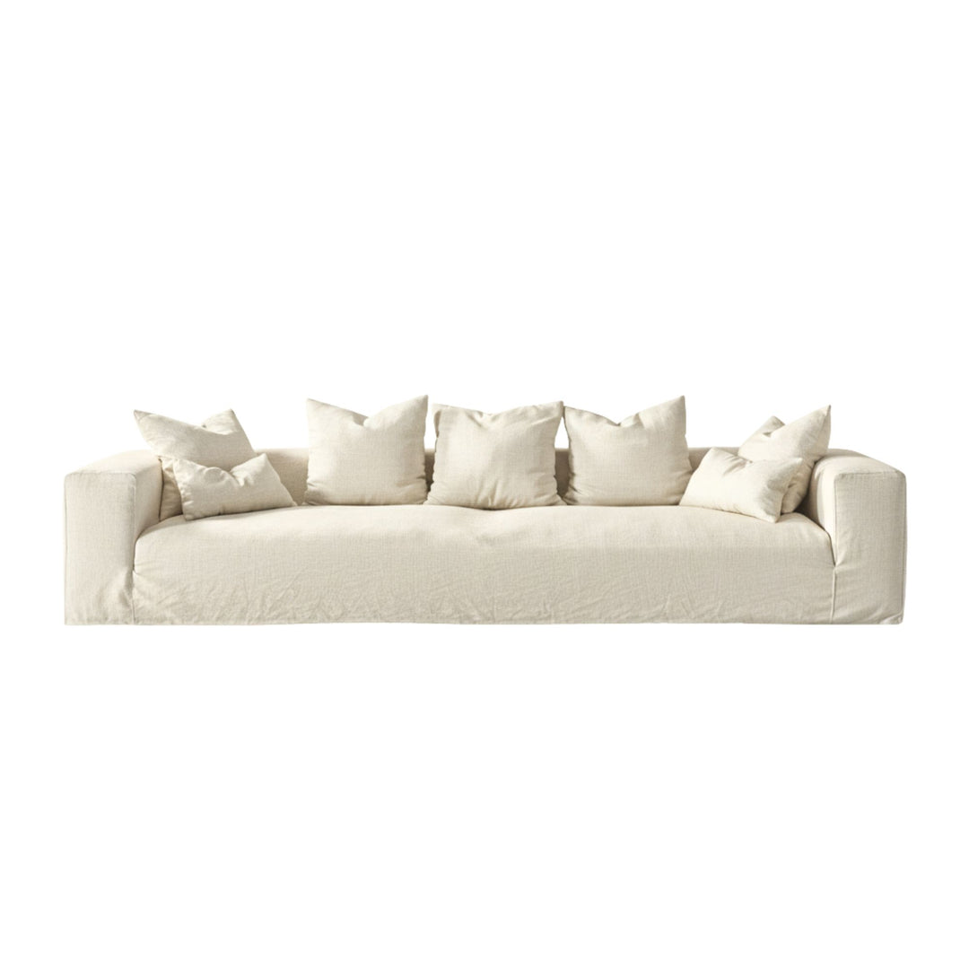 Verona Sofa in natural 100% linen with removable covers in white