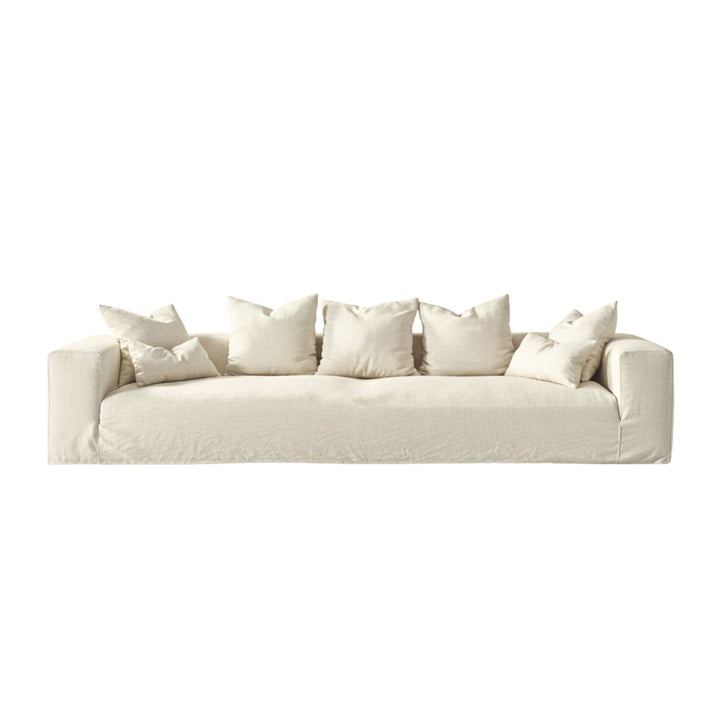 Verona Sofa in natural 100% linen with removable covers in white