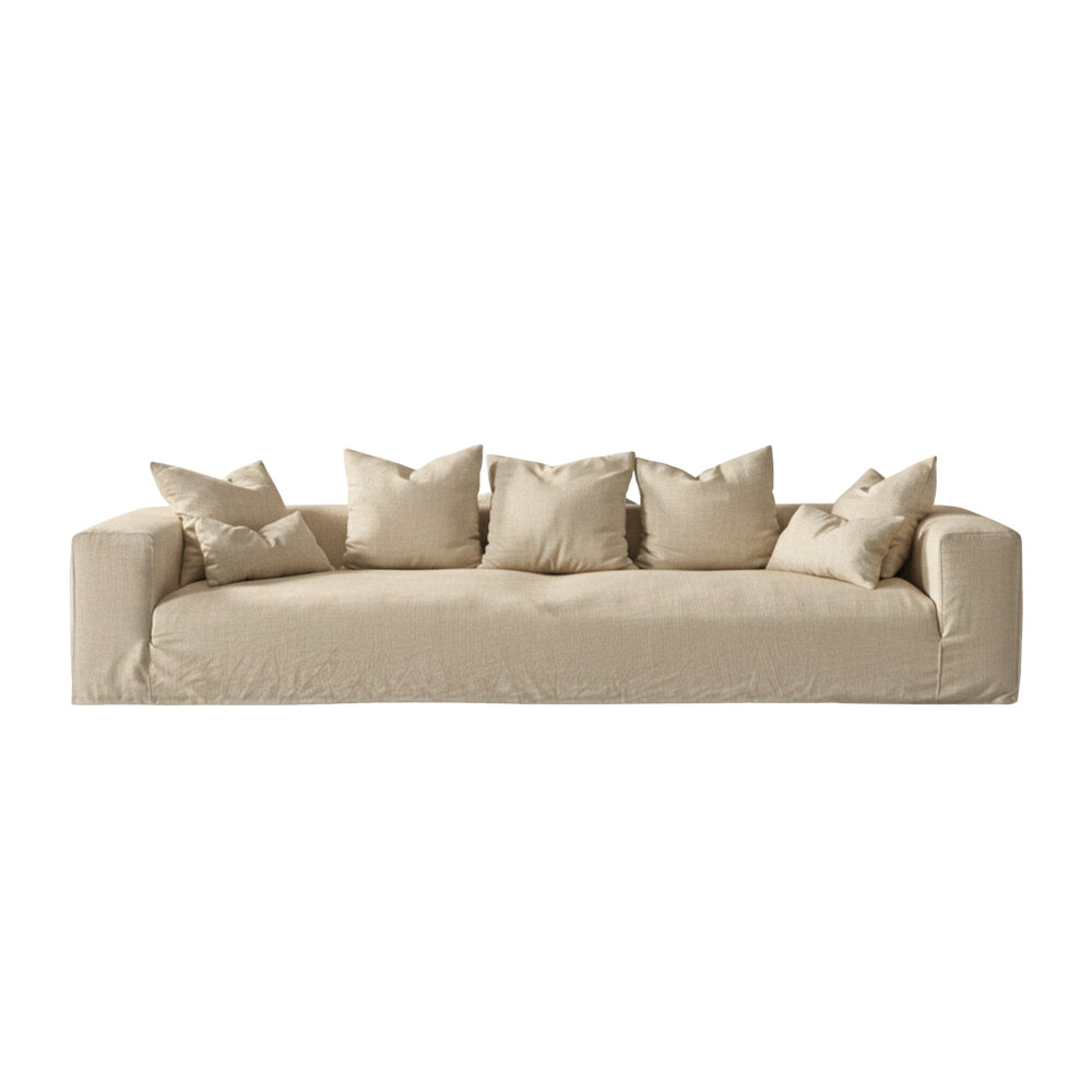 Verona Sofa in natural 100% linen with removable covers in sand