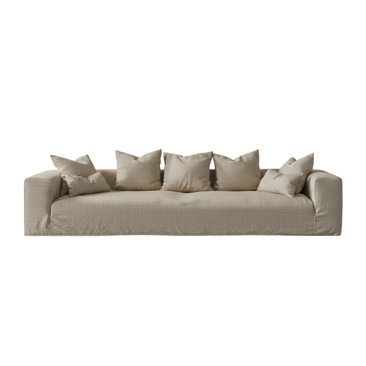Verona Sofa in natural 100% linen with removable covers in grey