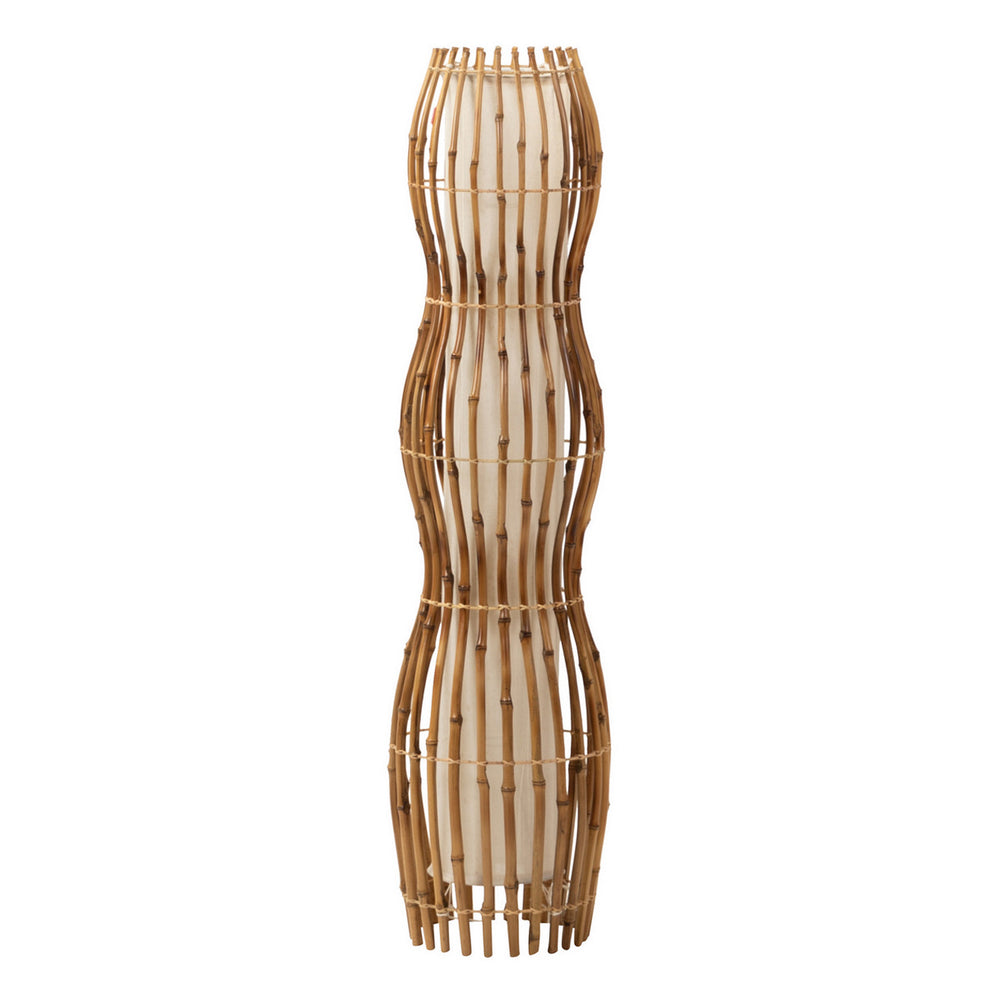 Full view of Small Vessel Floor Lamp in natural fibers