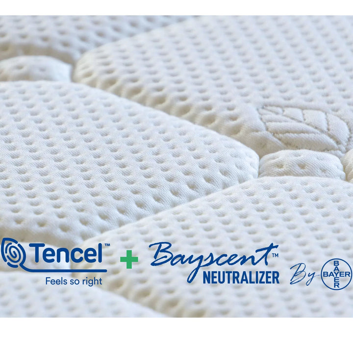 Close-up of the quilted top surface emphasizing texture and comfort layers.