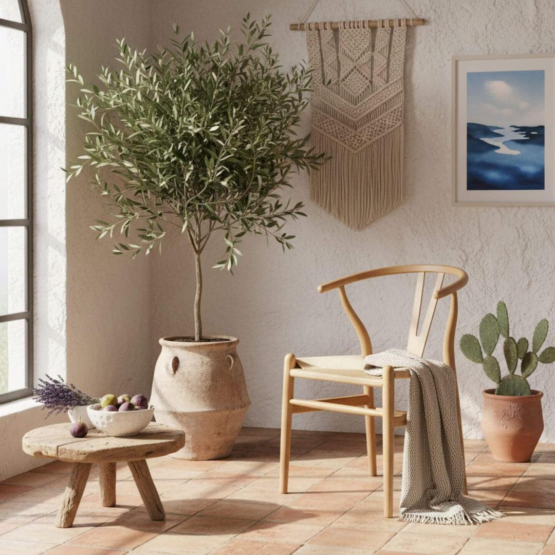 Cozy indoor setting of Yara elm wood dining chair