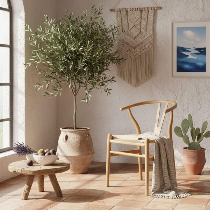 Cozy indoor setting of Yara elm wood dining chair