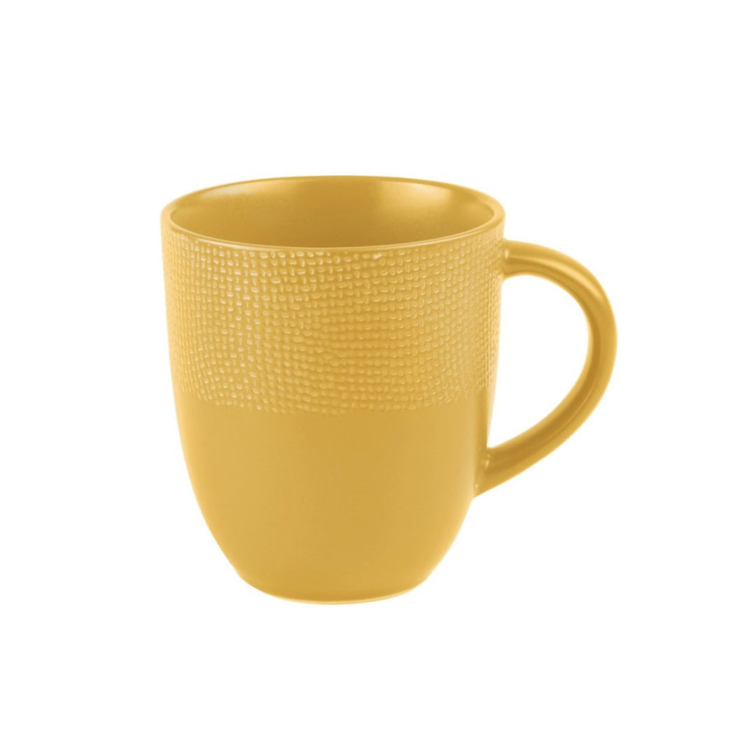Yellow ceramic mug from the Vesuvio tableware series.