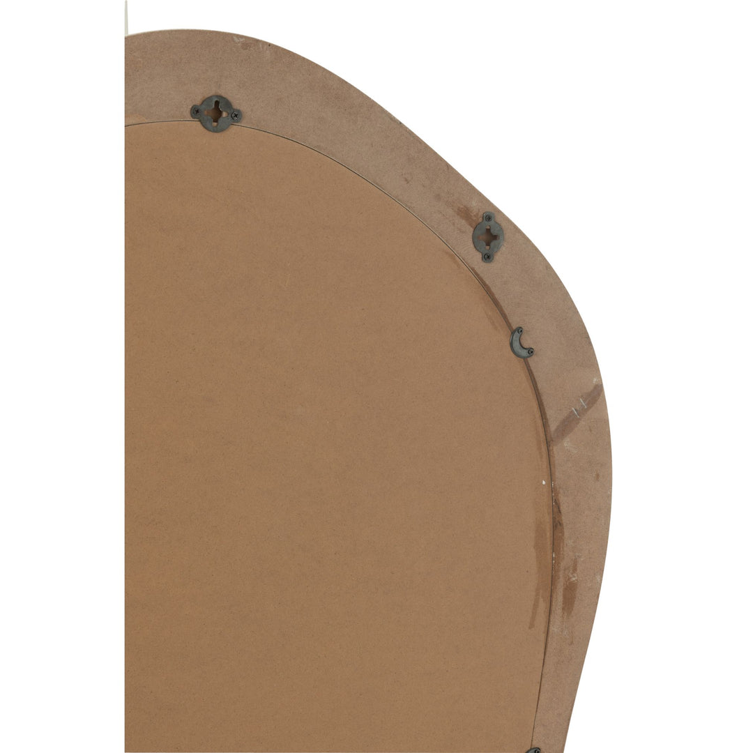 Back view of Zahra Wood Mirror with hanging hardware.
