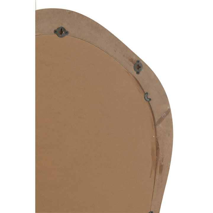 Back view of Zahra Wood Mirror with hanging hardware.