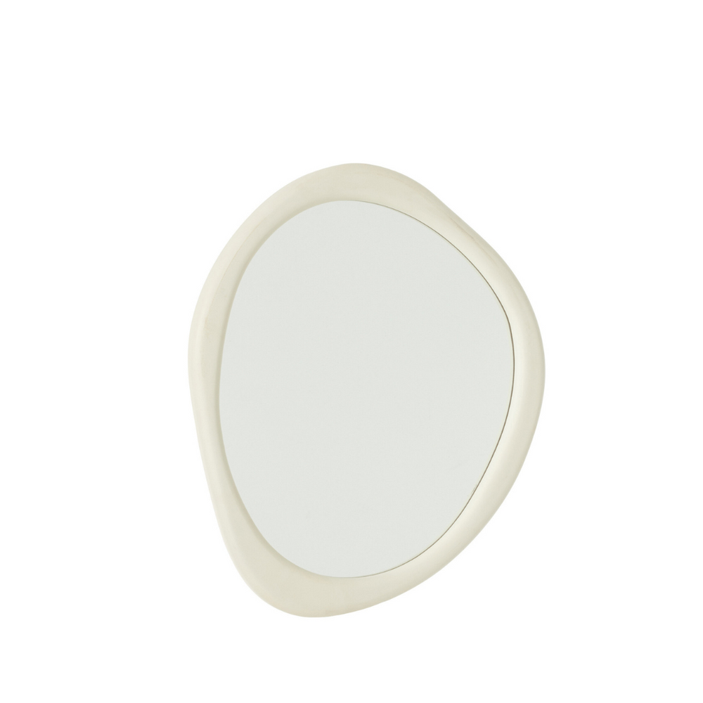 Small Zahra Wood Mirrors in organic shape with natural wood frame.