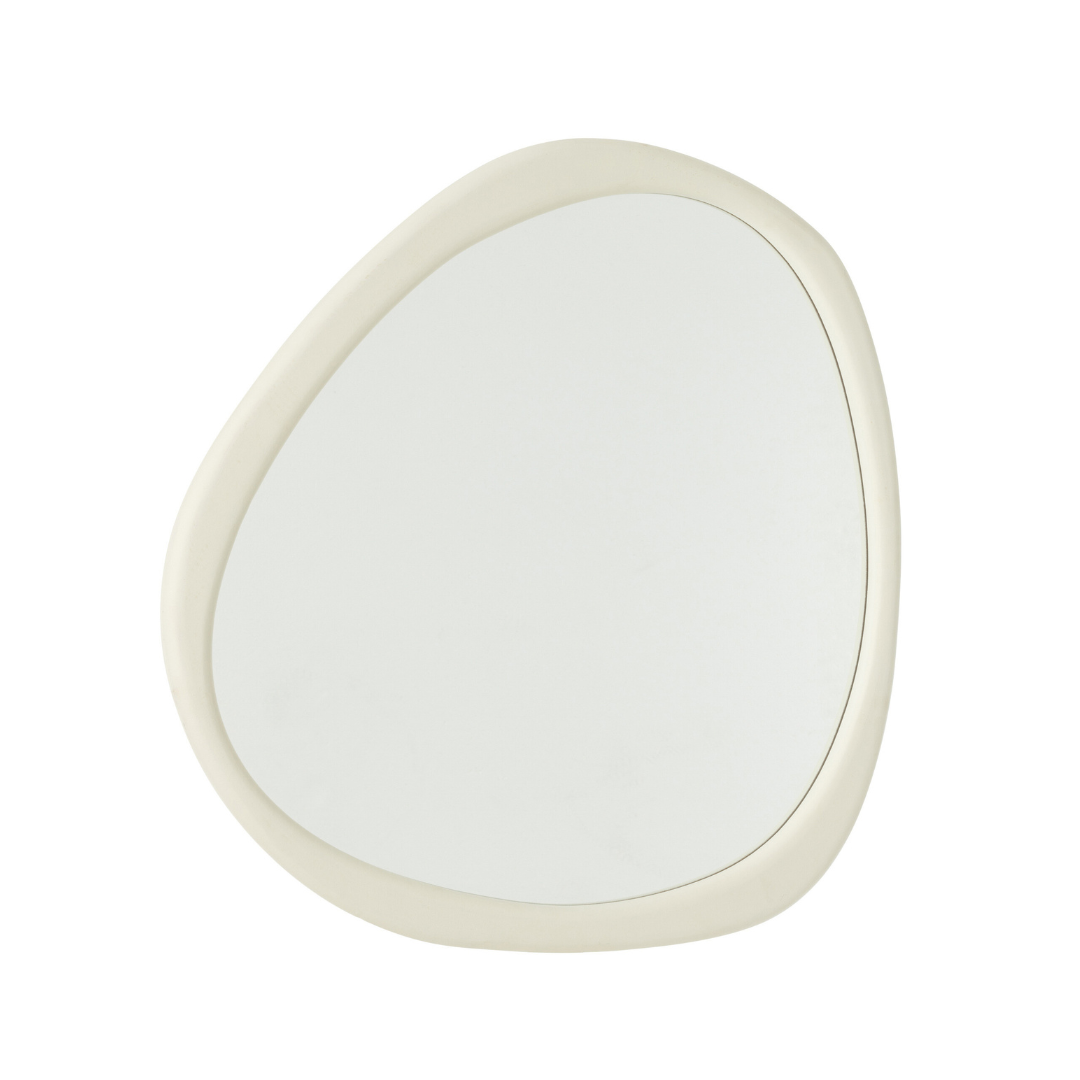 Medium Zahra Wood Mirrors in organic shape with natural wood frame.