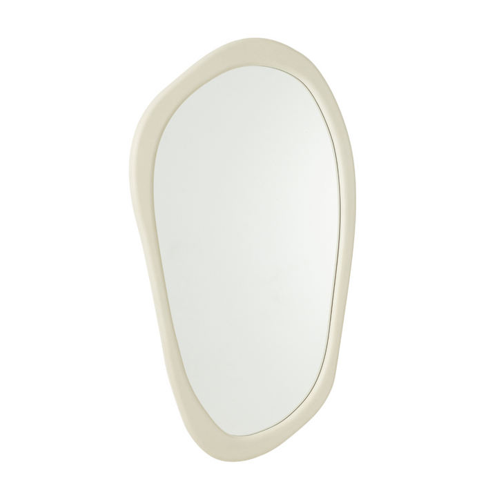 Large Zahra Wood Mirrors in organic shape with natural wood frame.