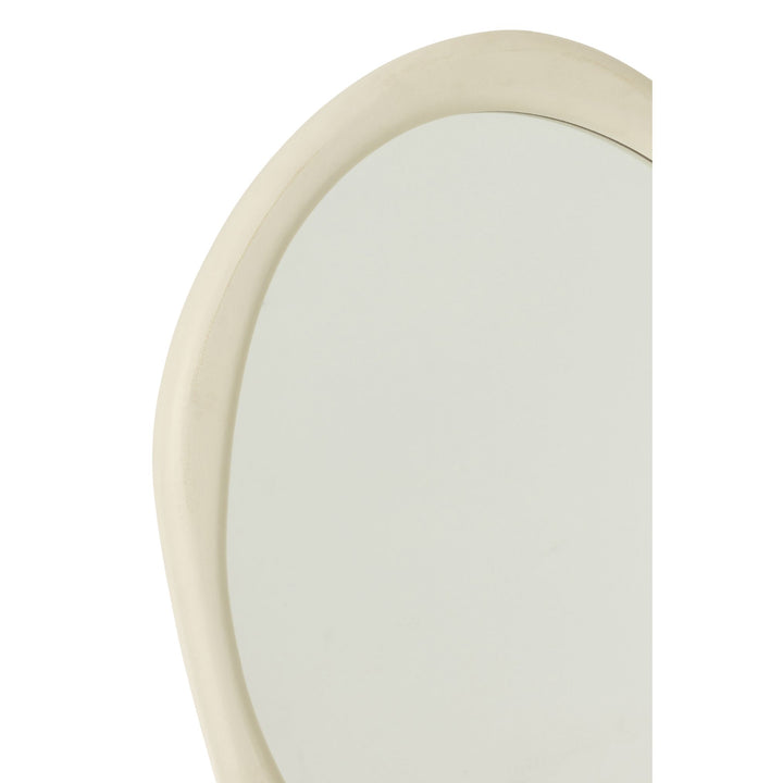 Zahra Wood Mirror close-up showing smooth wood frame detail.