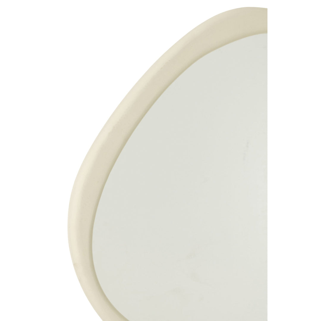 Zahra Wood Mirror close-up showing smooth wood frame detail.