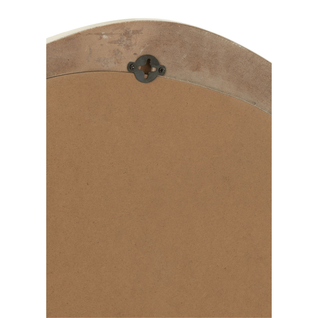 Back view of Zahra Wood Mirror with hanging hardware.