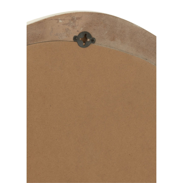 Back view of Zahra Wood Mirror with hanging hardware.