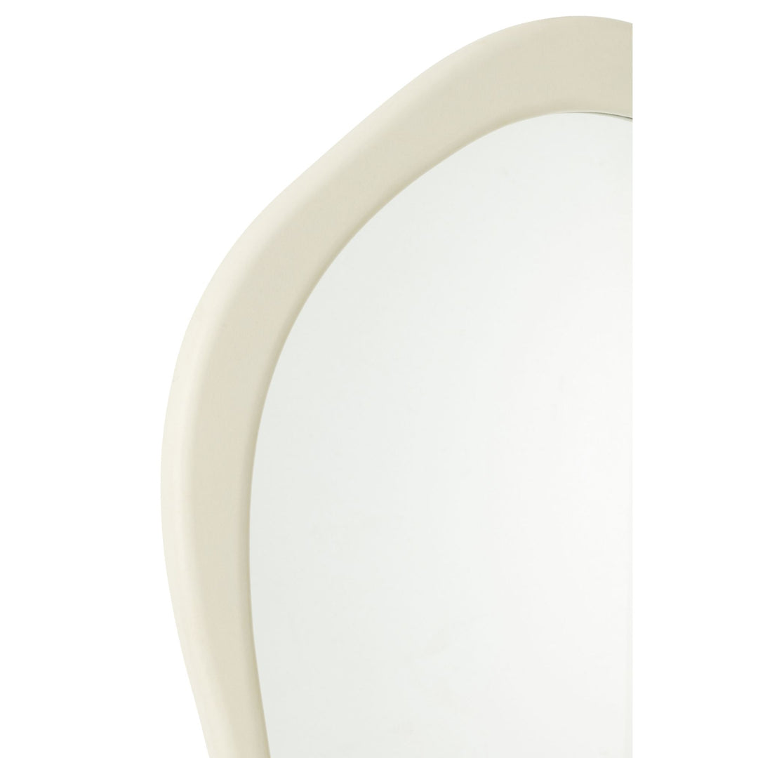Zahra Wood Mirror close-up showing smooth wood frame detail.