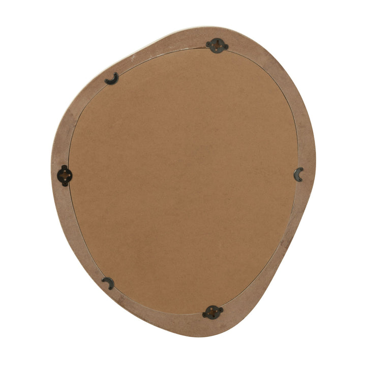 Back view of Zahra Wood Mirror with hanging hardware.