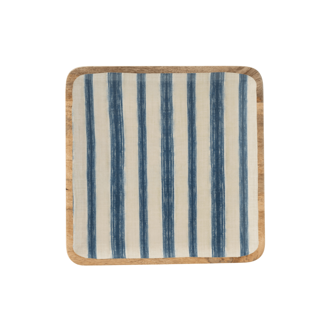 Top view of the Anaya tray showing blue vertical stripes.