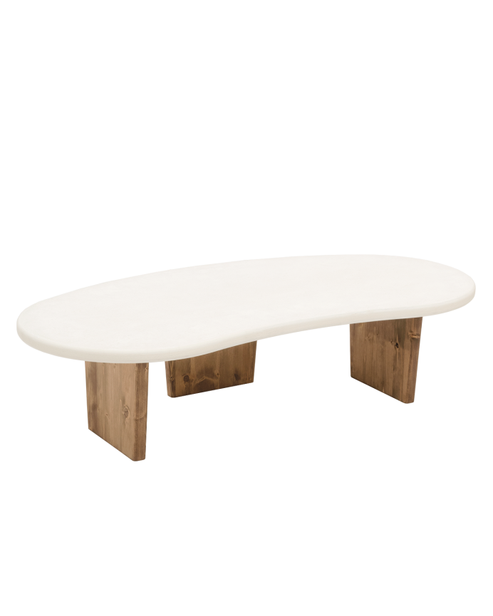 NILA MICROCEMENT ORGANIC COFFEE TABLE | 120X59.5X40CM