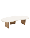 NILA MICROCEMENT ORGANIC COFFEE TABLE | 120X59.5X40CM