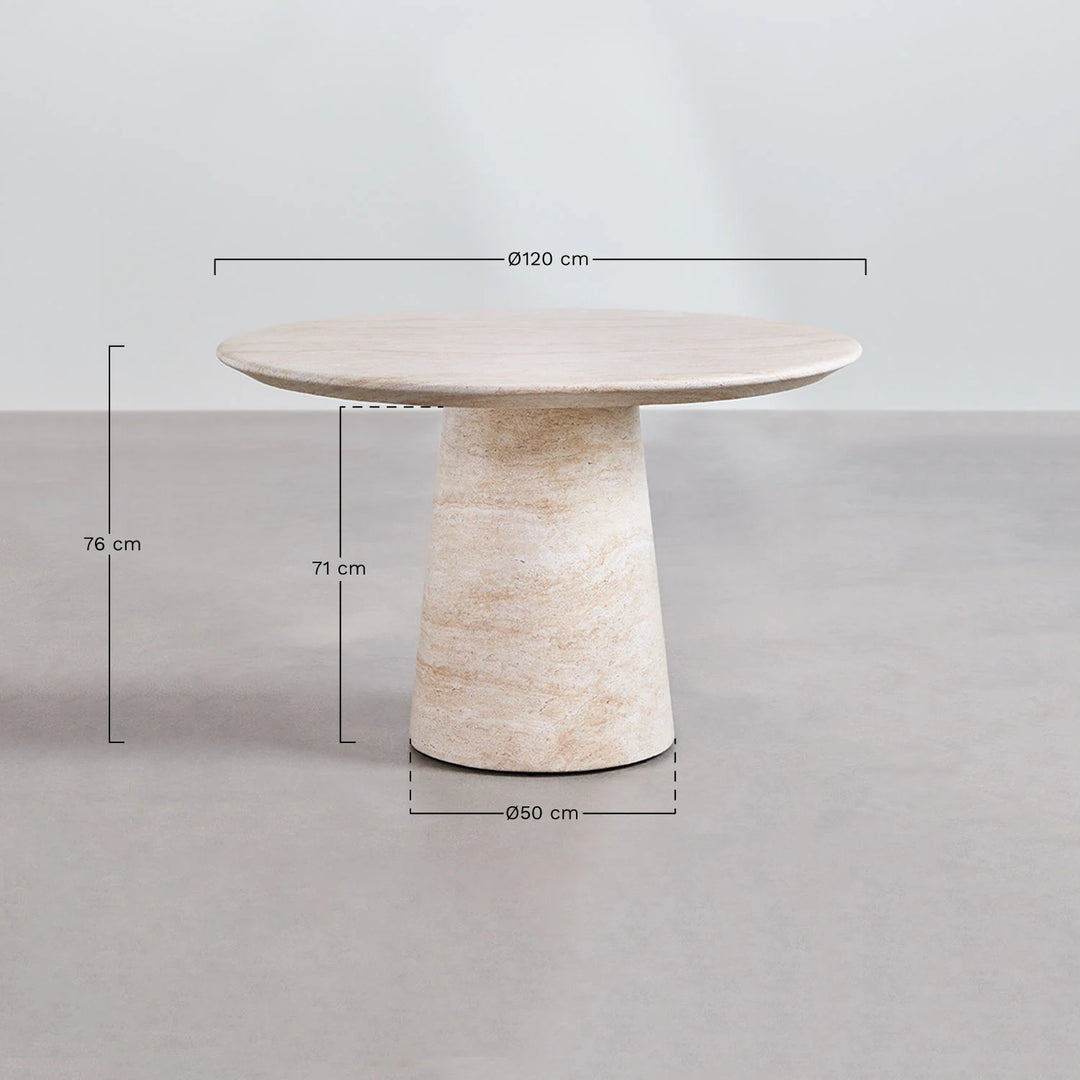 TRAVERTINE DINING TABLE | 120CM