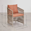 UBUD DINING CHAIR | BEIGE/SALMON 60X60X85CM