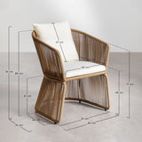 SAIGON WICKER DINING CHAIR | NATURAL/WHITE 64X70X91CM