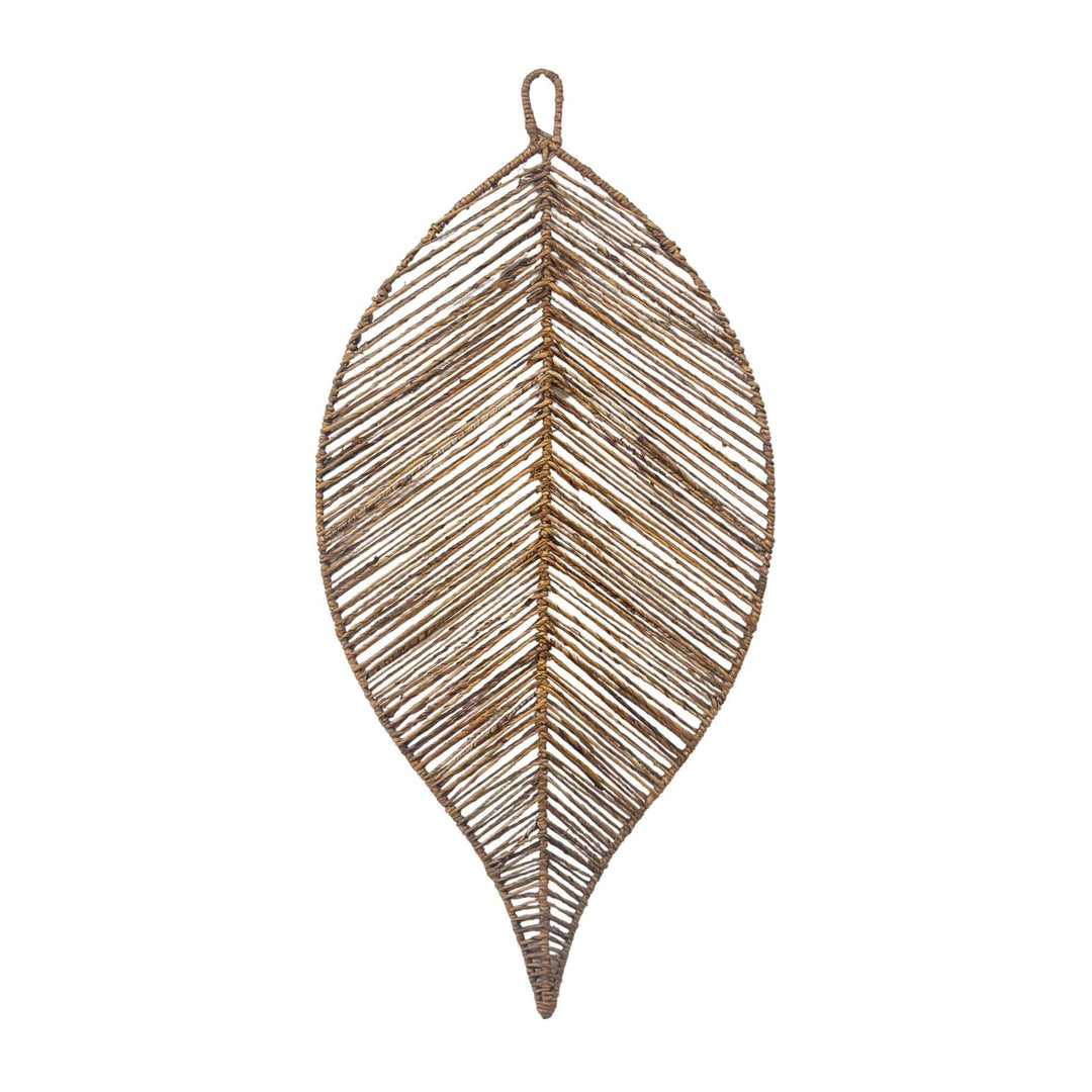 Roques leaf wall decor in natural banana fiber, front view