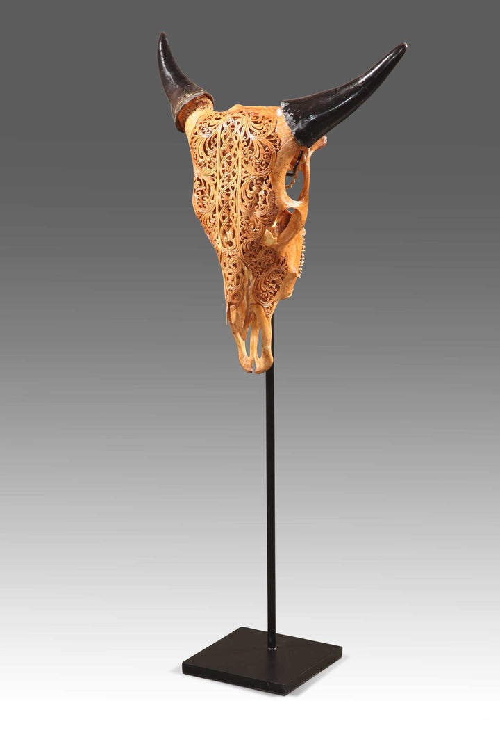 RARAKU - HAND CARVED SKULL - BROWN