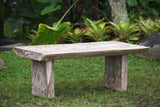 BALI - SUAR WOOD COFFEE TABLE -  WHITE WASH